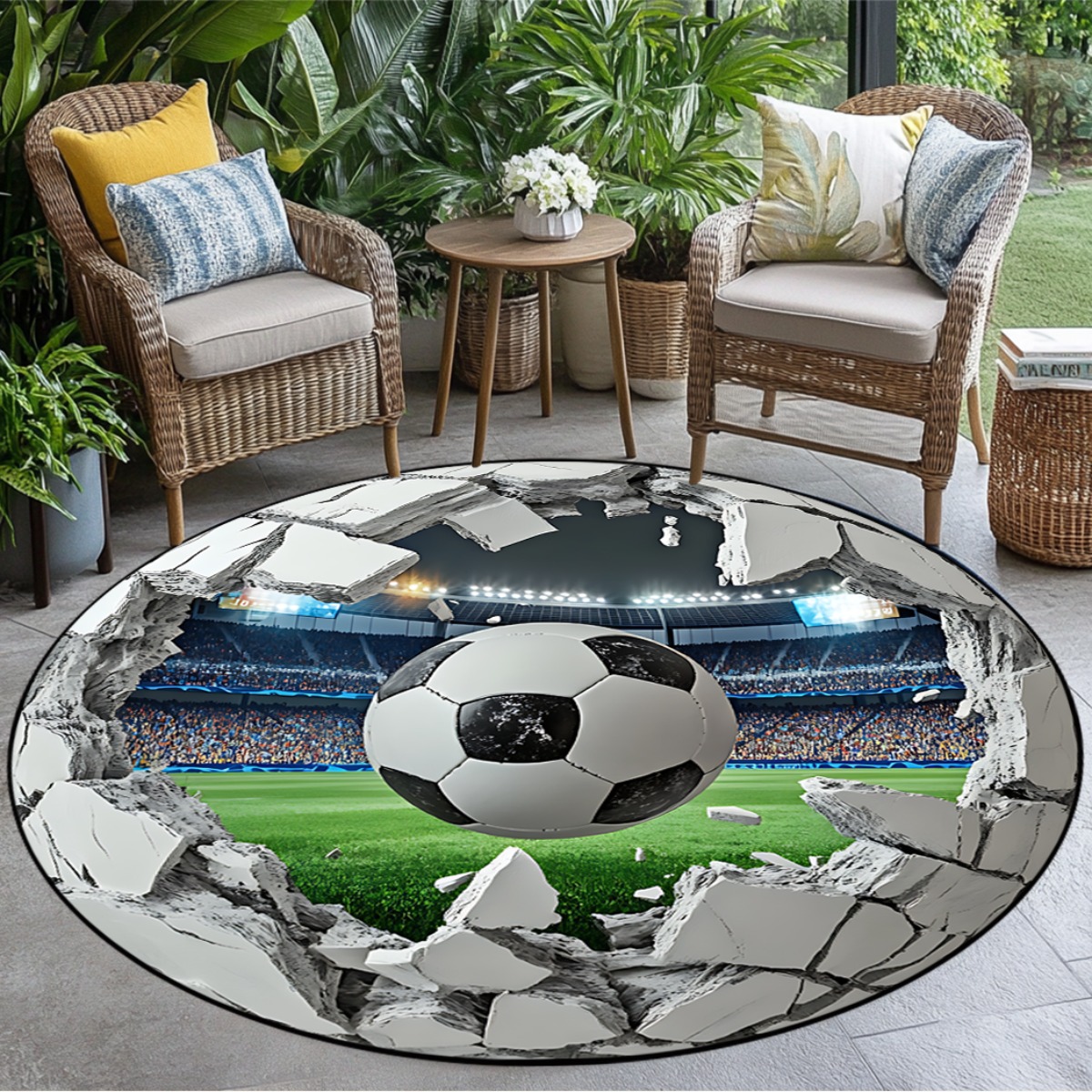 Kids Outdoor Mat Waterproof - Karpet Bulat Lapangan Sepak Bola 3D,