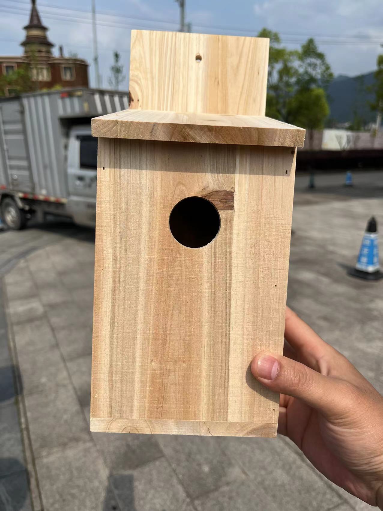 Kids Outdoor Garden Toys - Sarang Burung Kayu Luar Ruangan, Kotak