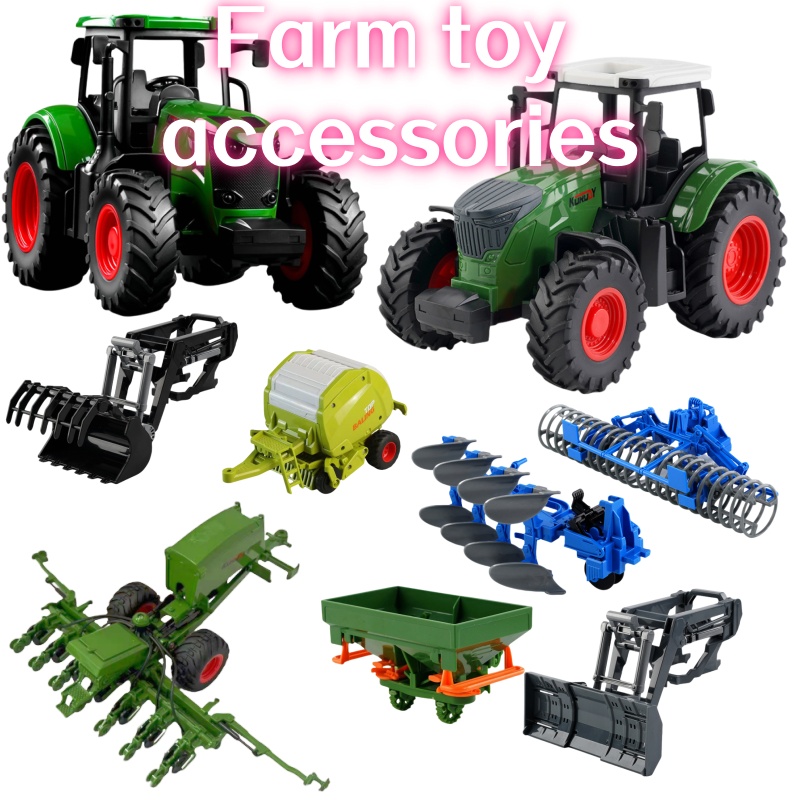 Kids Outdoor Play Equipment - Traktor Pertanian Inersia 1:24 dengan Aksesoris