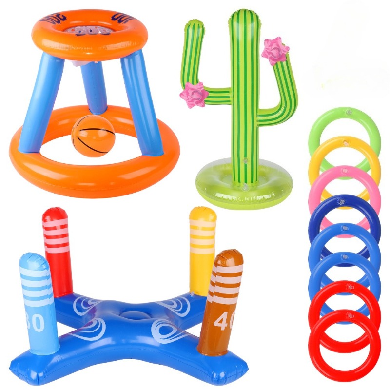 Kids Outdoor Games For Party - Permainan Lempar Cincin Kaktus Tiup-Mainan Pesta