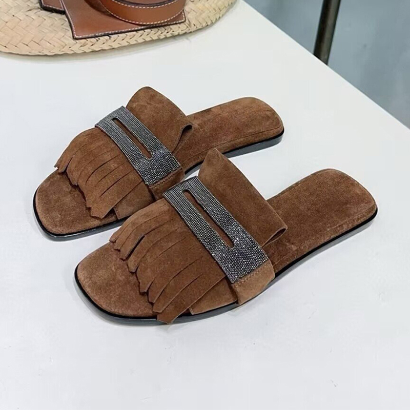 Kids Outdoor Shoes - Dekorasi Manik Tali Logam Sandal Bawah
