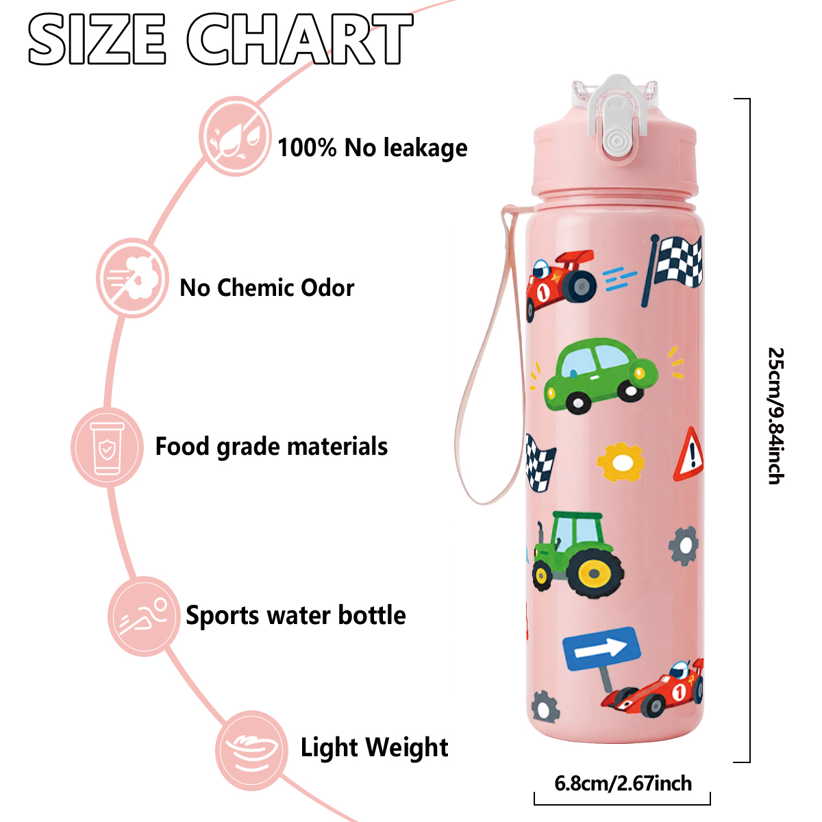 Botol Minum Anak Motif Mobil B - Outdoor Kid Friendly ulasan dan harga