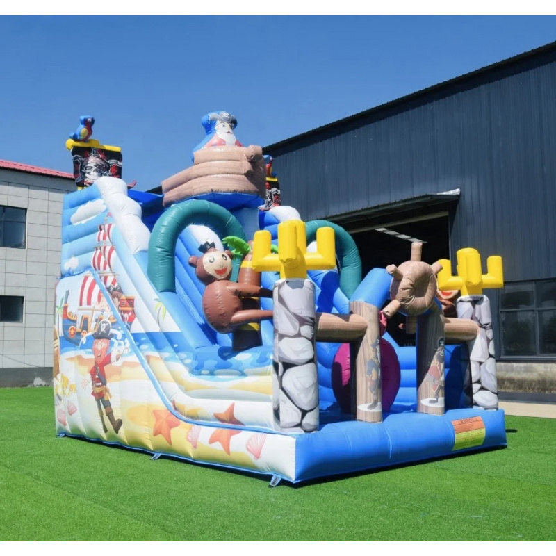 Perosotan Tiup Kapal Bajak Lau - Kids Outdoor Slide ulasan dan harga
