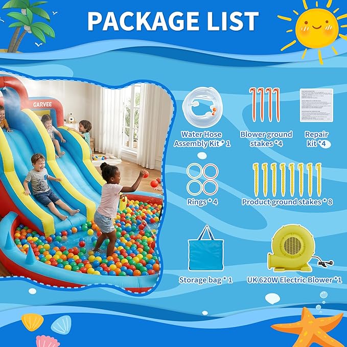 Taman Air Tiup 8-in-1 Semua Mu - Kids Outdoor Slide ulasan dan harga
