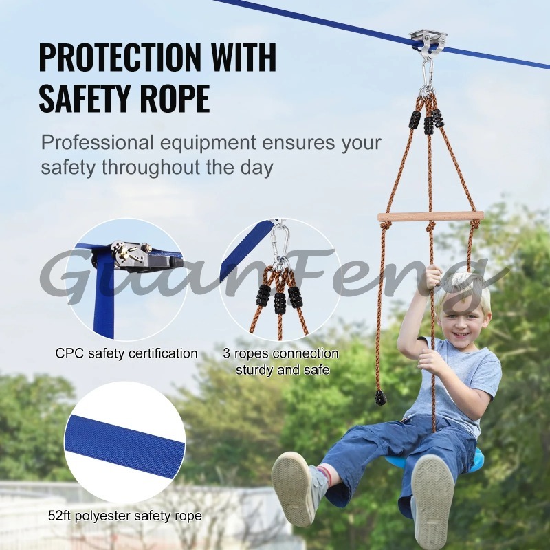 Paket Seluncur Tali Sejauh 52  - Kids Outdoor Zipline ulasan dan harga