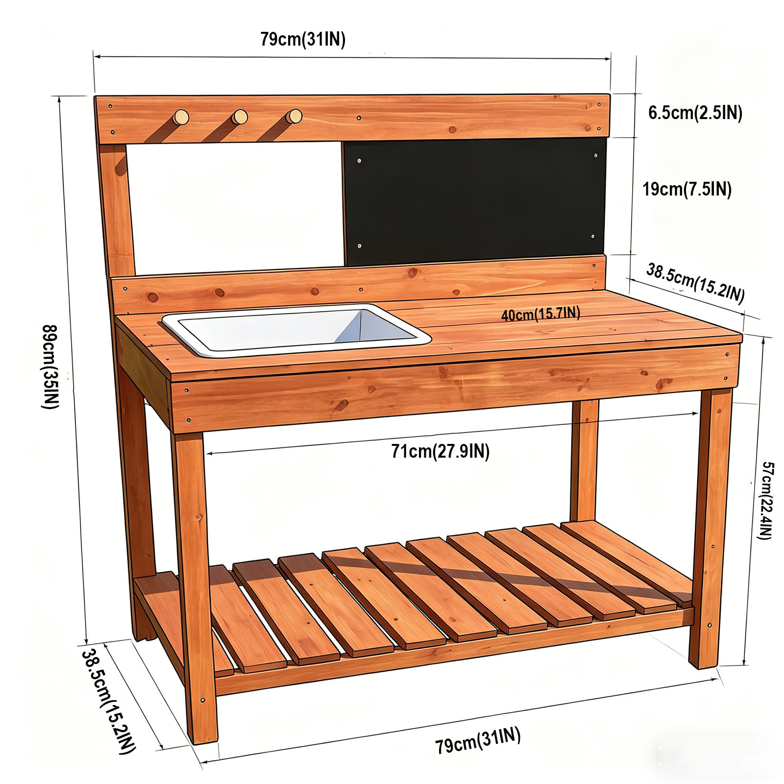 Meja Pot Tanam Kayu untuk Anak - Kids Outdoor Garden ulasan dan harga