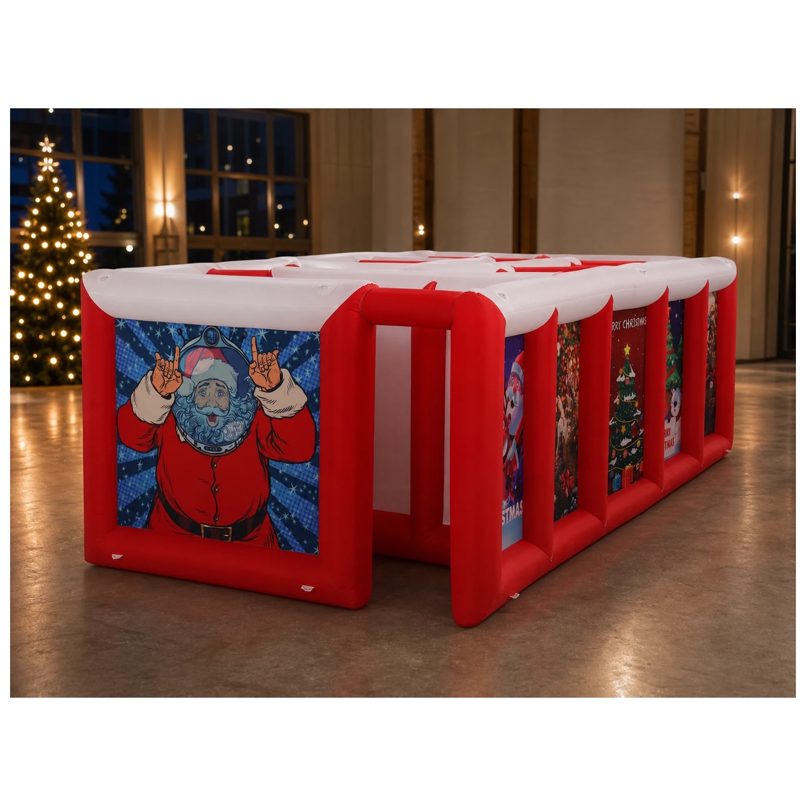 Labirin Tiup Atap Datar Merah  - Kids Outdoor Games For Party ulasan dan harga