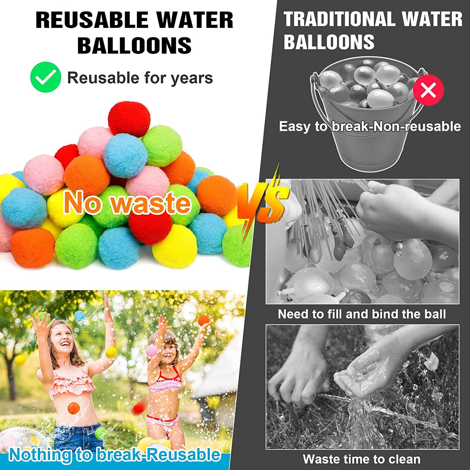 12/30/60 Buah Balon Air Katun  - Kids Outdoor Water Play ulasan dan harga