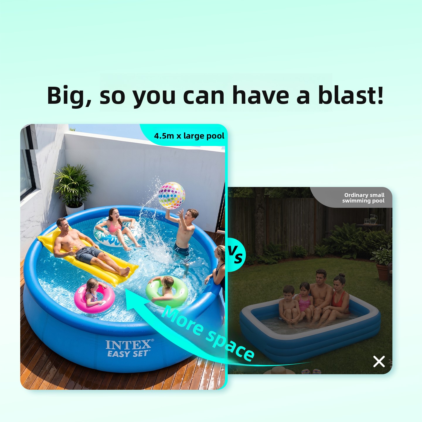 Kolam Renang Tiup Keluarga Uku - Kids Outdoor Water Play ulasan dan harga